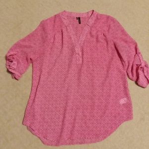 Maurices hot pink and white top